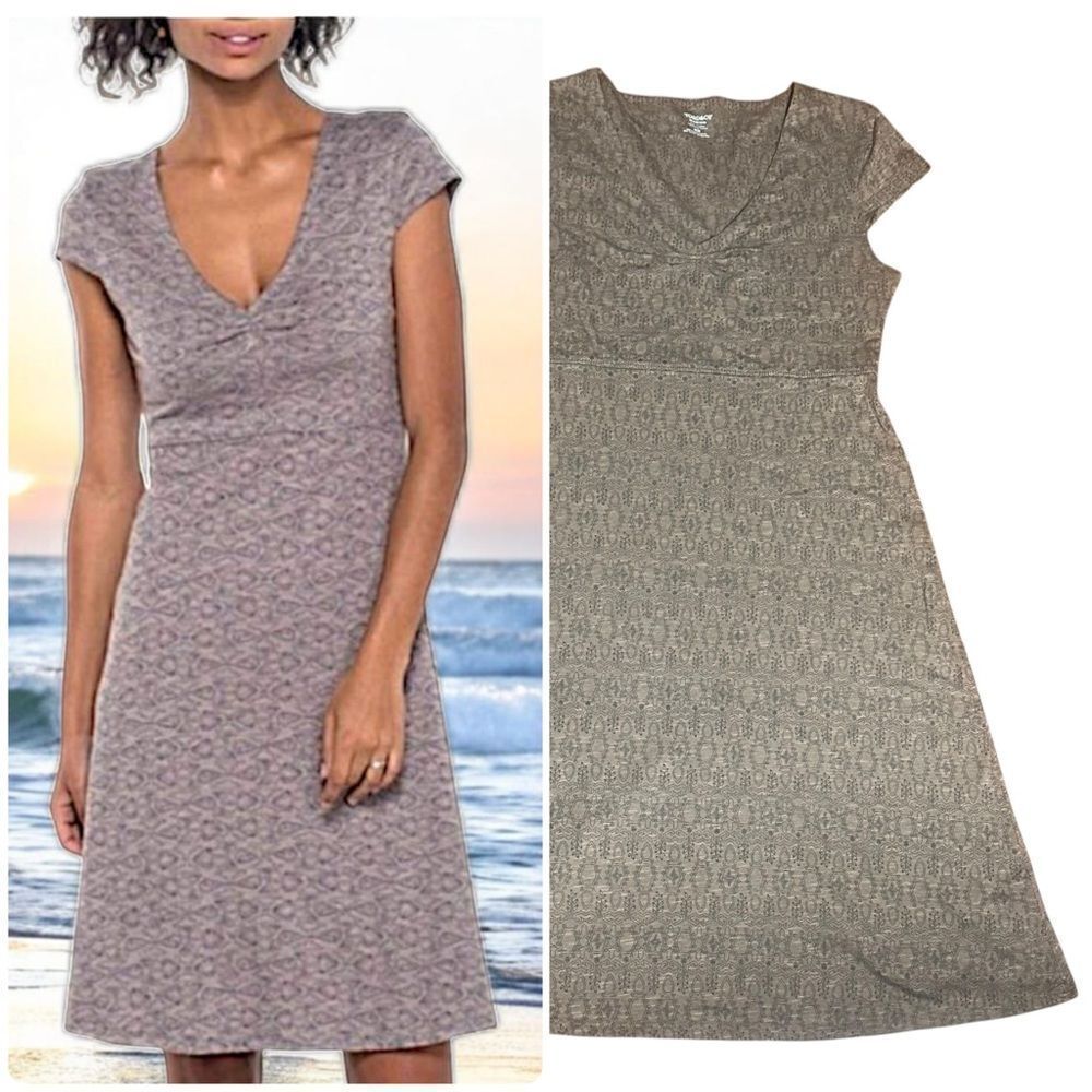 Toad & Co Brown Patterned Dress Size Medium